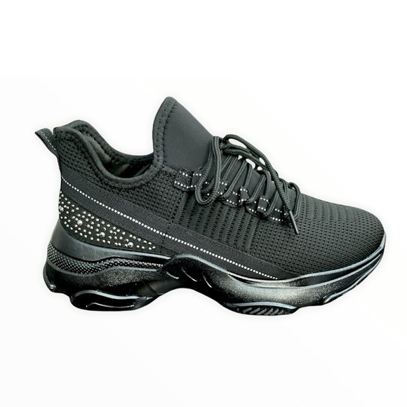 Black Glitzy Rhinestone Embellished FlyKnit - Picture 6 of 10